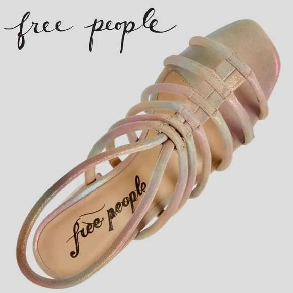 FREE PEOPLE Colette Cinched Ankle Block-Heel Strappy LEATHER Sandal/9.5M NWT - Picture 10 of 16